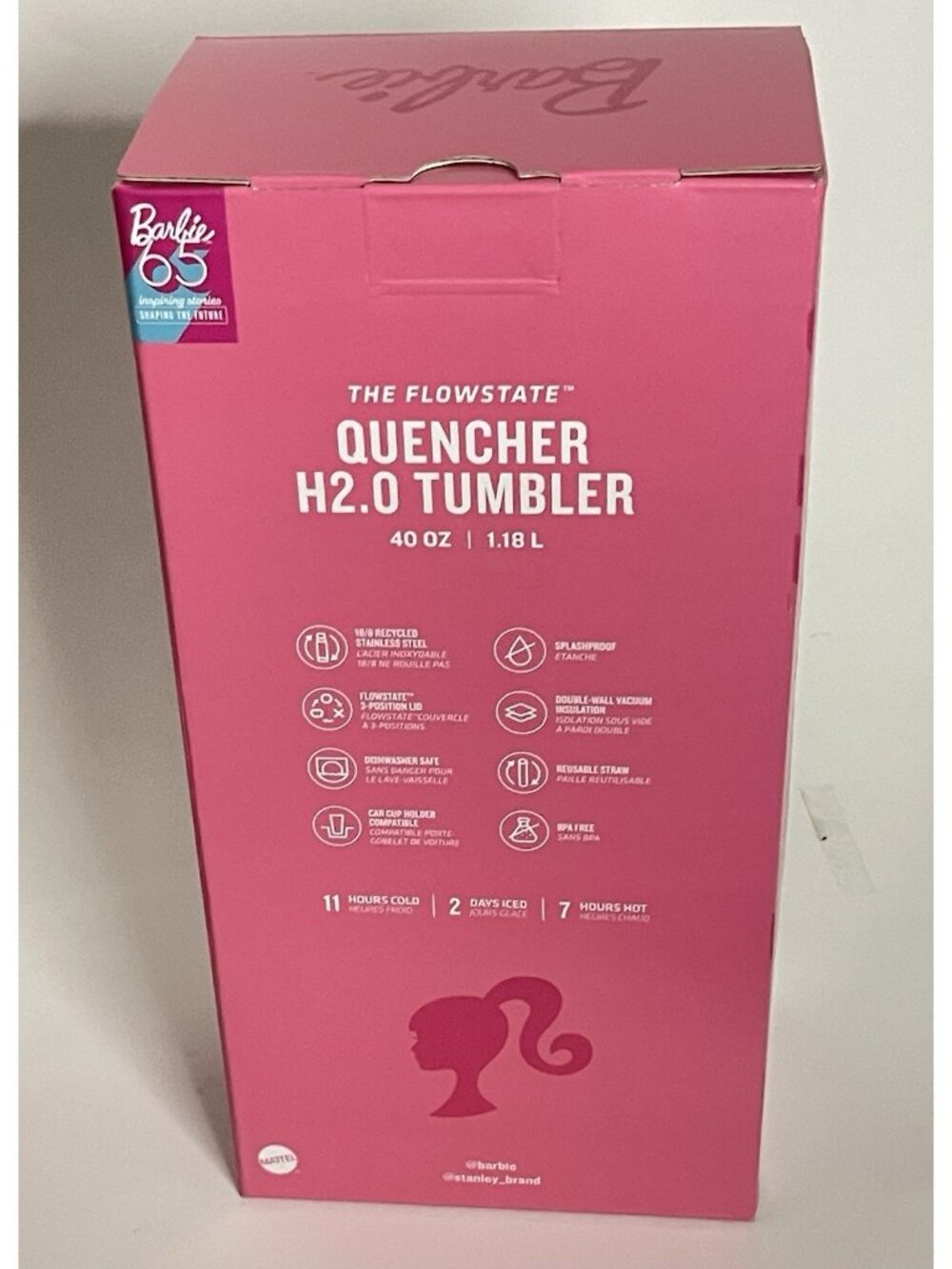 Stanley x Barbie ICON 40oz Quencher H2.0 FlowState Tumbler 65th Anniversary NIB - Picture 7 of 10